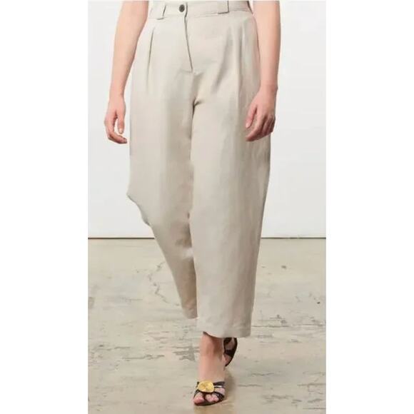Mara Hoffman Pants - Mara Hoffman Jade High Waisted Pant in Off White Cotton/ Linen Blend Size 18
